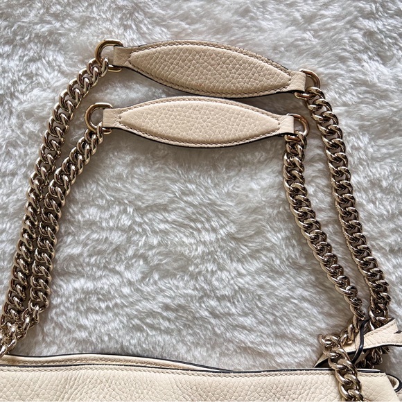 Gucci Soho Leather Shoulder Bag with Tassel Off White Color - Picture 7 of 16